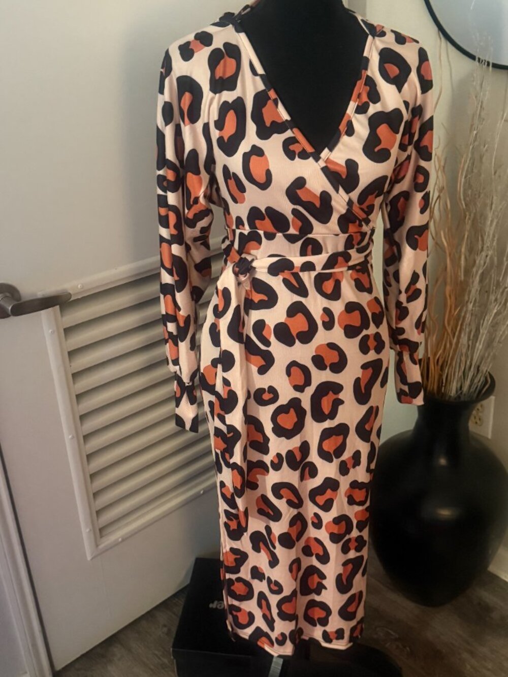 LADIES FREESTYLE CHEETAH PRINT MIDI DRESS